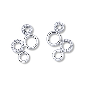 Four Circles CZ & Shiny Earrings